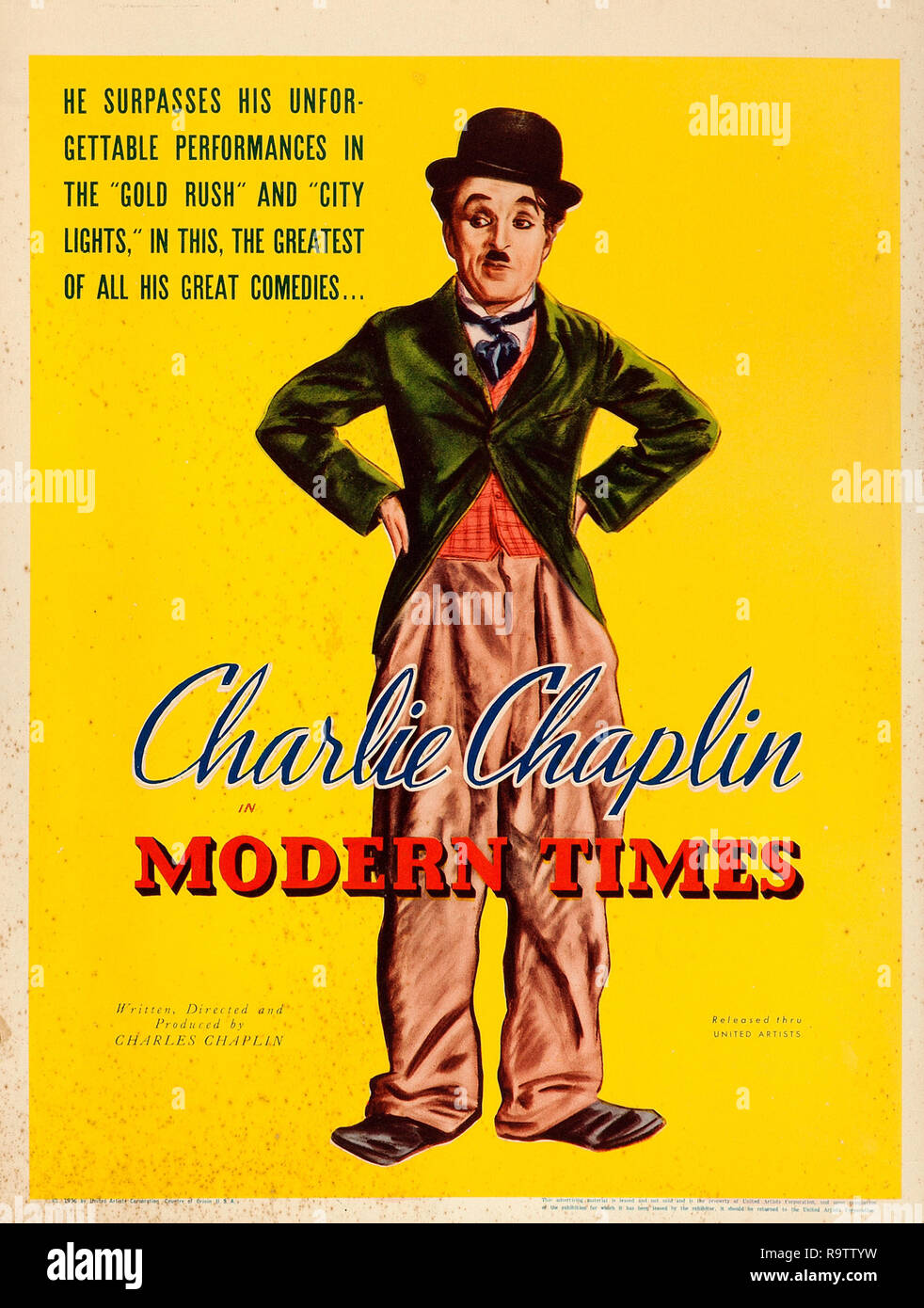 پوستر اصلی modern times united artists 1936 poster charles chaplin file reference 33635 907tha R9TTYW